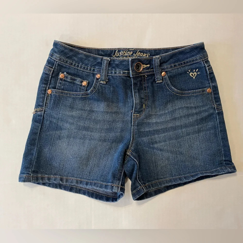 Justice Simply Low Denim Jean Shorts Girls Size 14 S